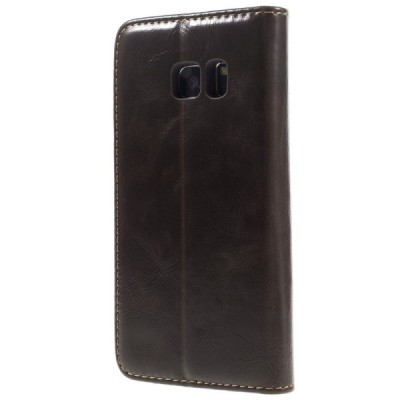 Samsung Galaxy S7 (G930) „CaseMe“ solidus atverčiamas rudas odinis dėklas - knygutė / Priedai.lt