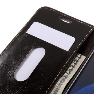 Samsung Galaxy S7 (G930) „CaseMe“ solidus atverčiamas rudas odinis dėklas - knygutė / Priedai.lt