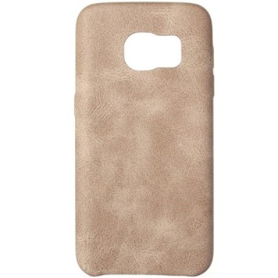 Slim Leather Samsung Galaxy S7 G930F smėlio spalvos odinis dėklas - nugarėlė / Priedai.lt