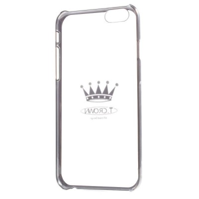 Apple iPhone 6 (6s) X-Fitted Crystal Icon Pro Crown Swarovski plastikinis skaidrus permatomas sidabrinis dėklas su kristalais / 