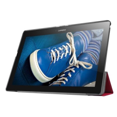 Lenovo Tab2 A10-30 10 atverčiamas raudonas odinis dėklas (sulankstomas) / Priedai.lt