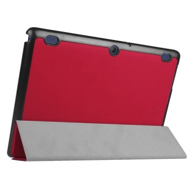 Lenovo Tab2 A10-30 10 atverčiamas raudonas odinis dėklas (sulankstomas) / Priedai.lt