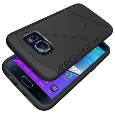 Sustiprintos apsaugos Samsung Galaxy S7 G930 juodas kieto silikono (TPU) ir plastiko dėklas / Priedai.lt