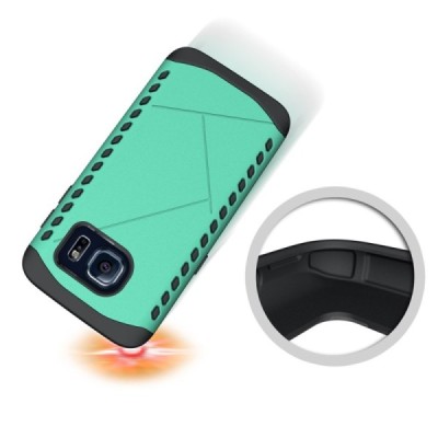 Sustiprintos apsaugos Samsung Galaxy S7 G930 mėtinis kieto silikono (TPU) ir plastiko dėklas / Priedai.lt