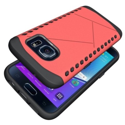 Sustiprintos apsaugos Samsung Galaxy S7 G930 raudonas kieto silikono (TPU) ir plastiko dėklas / Priedai.lt