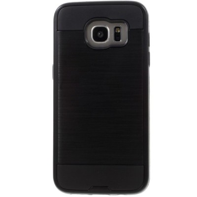 Sustiprintos apsaugos Samsung Galaxy S7 edge G935 juodas kieto silikono (TPU) ir plastiko dėklas / Priedai.lt