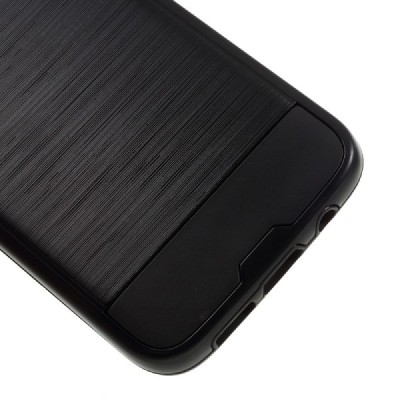 Sustiprintos apsaugos Samsung Galaxy S7 edge G935 juodas kieto silikono (TPU) ir plastiko dėklas / Priedai.lt