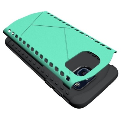 Sustiprintos apsaugos Samsung Galaxy S7 edge G935 mėtinis kieto silikono (TPU) ir plastiko dėklas / Priedai.lt
