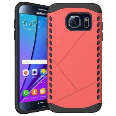 Sustiprintos apsaugos Samsung Galaxy S7 edge G935 raudonas kieto silikono (TPU) ir plastiko dėklas / Priedai.lt