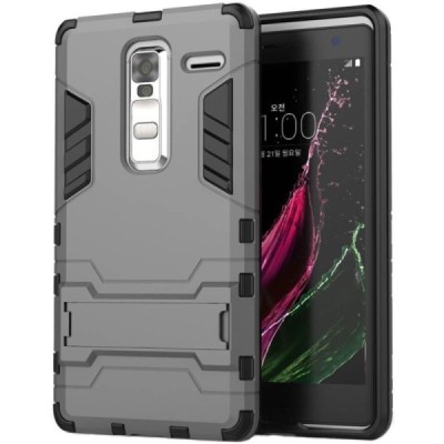 Sustiprintos apsaugos LG Zero (H650E) pilkas kieto silikono (TPU) ir plastiko dėklas / Priedai.lt