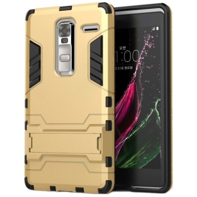 Sustiprintos apsaugos LG Zero (H650E) auksinis kieto silikono (TPU) ir plastiko dėklas / Priedai.lt