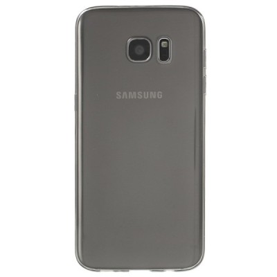 Samsung Galaxy S7 Edge (G935) skaidrus (permatomas), pilkas kieto silikono TPU ploniausias pasaulyje bespalvis dėklas / Priedai.