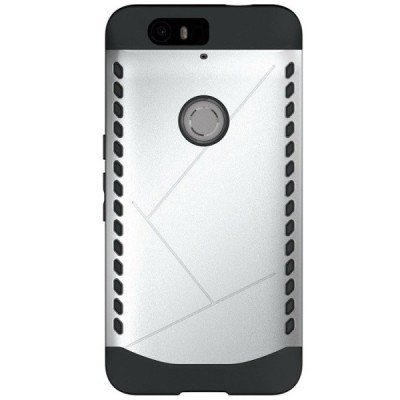 Sustiprintos apsaugos Samsung Huawei Nexus 6P sidabrinis kieto silikono (TPU) ir plastiko dėklas / Priedai.lt