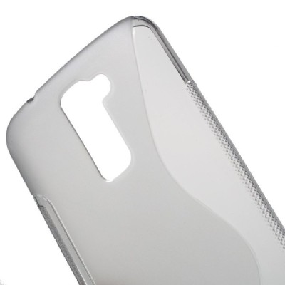 LG K10 (K420N) kieto silikono TPU skaidrus pilkas dėklas - nugarėlė / Priedai.lt