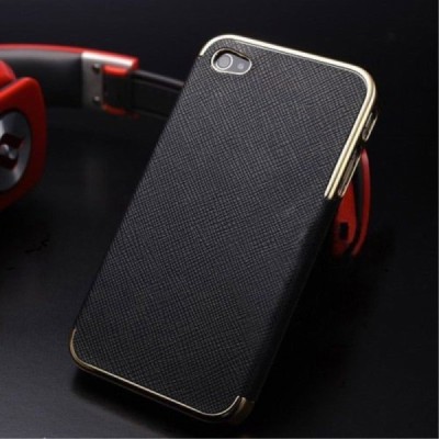 „Rock“ Royce sustiprintos apsaugos Apple iPhone 5 (5s,SE) juodas aukso spalvos apvadais kieto silikono (TPU) ir plastiko dėklas 