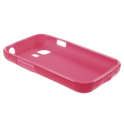 Samsung Galaxy Young 2 (G130) kieto silikono TPU tamsiai rožinis dėklas - nugarėlė / Priedai.lt
