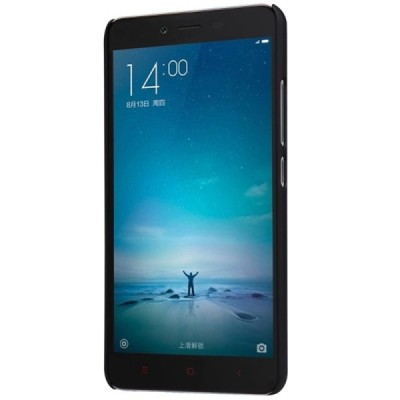 Xiaomi Redmi Note 2 Nillkin Frosted Shield juodas plastikinis dėklas + apsauginė ekrano plėvelė / Priedai.lt