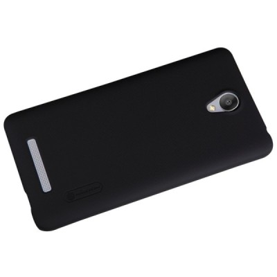Xiaomi Redmi Note 2 Nillkin Frosted Shield juodas plastikinis dėklas + apsauginė ekrano plėvelė / Priedai.lt