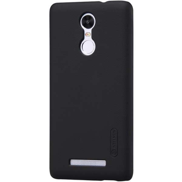 „Nillkin“ Frosted Shield dėklas - juodas + apsauginė ekrano plėvelė (Redmi Note 3 / Redmi Note 3 Pro)