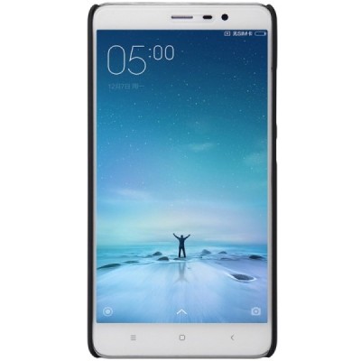 Xiaomi Redmi Note 3 Nillkin Frosted Shield juodas plastikinis dėklas + apsauginė ekrano plėvelė / Priedai.lt