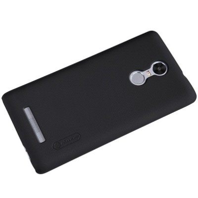 Xiaomi Redmi Note 3 Nillkin Frosted Shield juodas plastikinis dėklas + apsauginė ekrano plėvelė / Priedai.lt