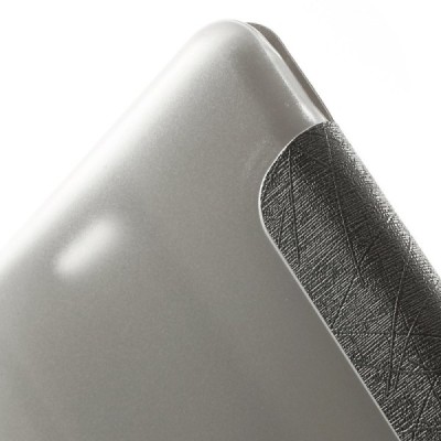 Huawei MediaPat T1 8 (Honor S8 (701W)) atverčiamas pilkas odinis dėklas - knygutė (sulankstomas) / Priedai.lt
