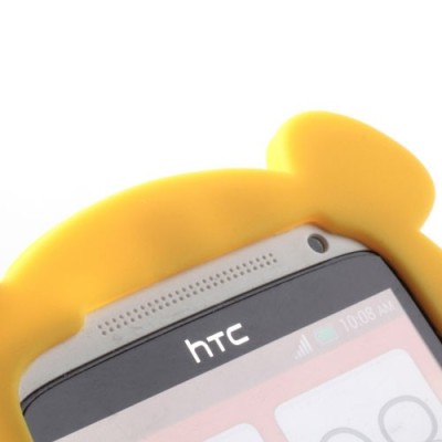 Geltonas silikoninis HTC One X dėklas - meškiukas / Priedai.lt
