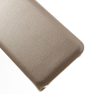 Samsung Galaxy A3 (2016) A310 aukso spalvos odinis atverčiamas Smart Wallet dėklas - piniginė / Priedai.lt