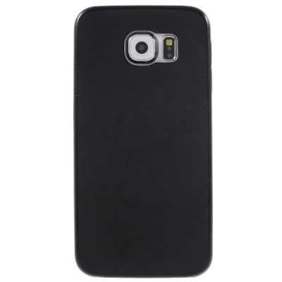 Slim Leather Samsung Galaxy S6 G920F juodas odinis dėklas - nugarėlė / Priedai.lt