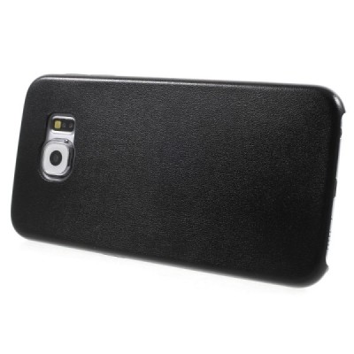 Slim Leather Samsung Galaxy S6 G920F juodas odinis dėklas - nugarėlė / Priedai.lt