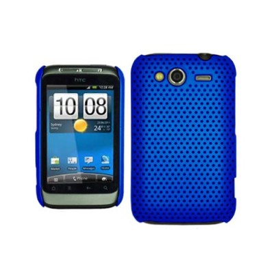 HTC Wildfire S mėlynas tinklelio formos dėklas / Priedai.lt