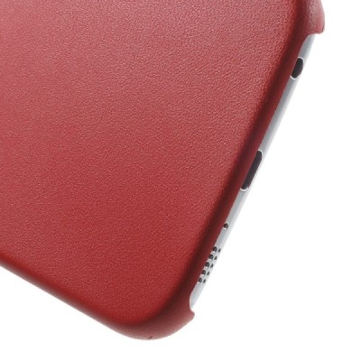 Slim Leather Samsung Galaxy S6 G920F raudonas odinis dėklas - nugarėlė / Priedai.lt