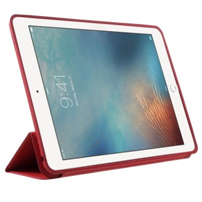 Apple iPad Pro 9.7 atverčiamas raudonas odinis dėklas - knygutė / Priedai.lt