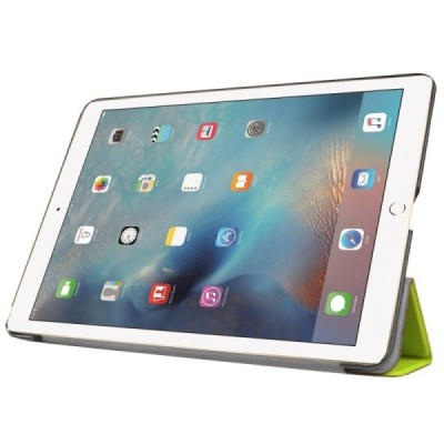 Apple iPad Pro 9.7 atverčiamas žalias odinis dėklas - knygutė / Priedai.lt