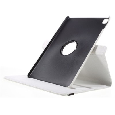 Apple iPad Pro 9.7" atverčiamas, sukiojamas 360 laipsnių, baltas odinis dėklas - stovas / Priedai.lt