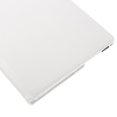 Apple iPad Pro 9.7" atverčiamas, sukiojamas 360 laipsnių, baltas odinis dėklas - stovas / Priedai.lt