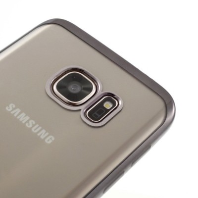 Samsung Galaxy S7 (G930) Silikoninis skaidrus dėklas, pilkas / Priedai.lt
