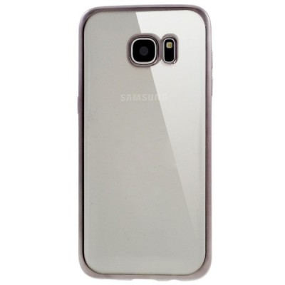 Samsung Galaxy S7 edge (G935) Silikoninis skaidrus dėklas, pilkas / Priedai.lt