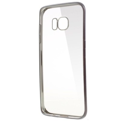 Samsung Galaxy S7 edge (G935) Silikoninis skaidrus dėklas, pilkas / Priedai.lt