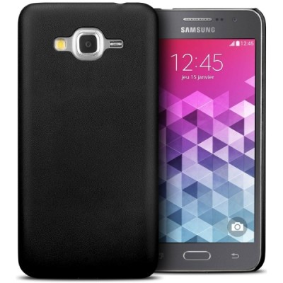 Samsung Galaxy Grand Prime (G350) juodas odinis „Slim Leather“ itin plonas dėklas - nugarėlė / Priedai.lt