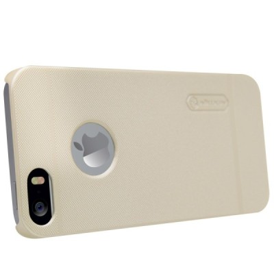 Auksinis „Nillkin“ Frosted Shield serijos Apple iPhone SE (5, 5s) dėklas (dėkliukas) su apsaugine ekrano plėvele / Priedai.lt