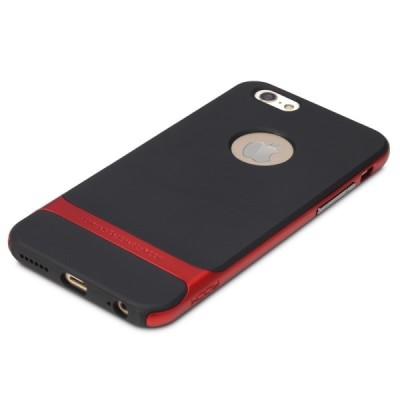 „Rock“ Royce sustiprintos apsaugos Apple iPhone 6 Plus (6s Plus) juodas raudonos spalvos apvadais kieto silikono (TPU) ir plasti