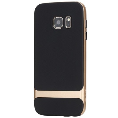„Rock“ Royce sustiprintos apsaugos Samsung Galaxy S7 (G930) juodas aukso spalvos apvadais kieto silikono (TPU) ir plastiko dėkla