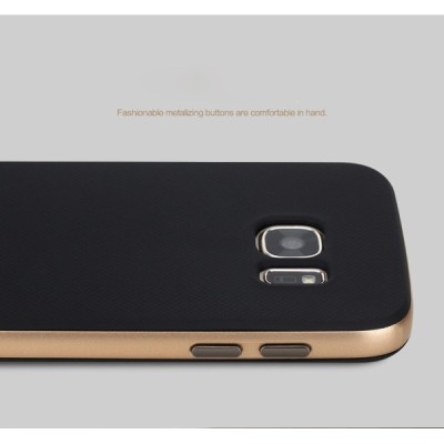 „Rock“ Royce sustiprintos apsaugos Samsung Galaxy S7 (G930) juodas aukso spalvos apvadais kieto silikono (TPU) ir plastiko dėkla