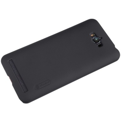 Asus Zenfone Max (ZC550KL) Nillkin Frosted Shield juodas plastikinis dėklas + apsauginė ekrano plėvelė / Priedai.lt