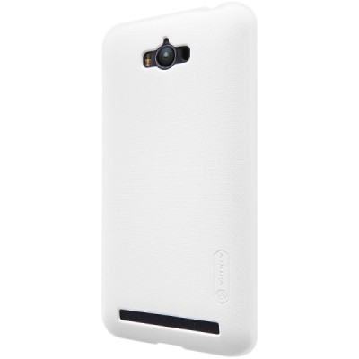 Asus Zenfone Max (ZC550KL) Nillkin Frosted Shield baltas plastikinis dėklas + apsauginė ekrano plėvelė / Priedai.lt