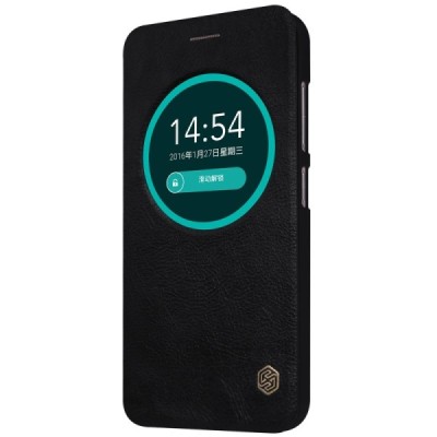 Prabangus „Nillkin“ Qin serijos juodas odinis atverčiamas Asus Zenfone Max (ZC550KL) dėklas - knygutė / Priedai.lt