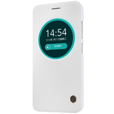 Prabangus „Nillkin“ Qin serijos baltas odinis atverčiamas Asus Zenfone Max (ZC550KL) dėklas - knygutė / Priedai.lt