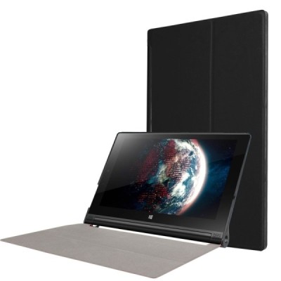 Lenovo Yoga Tab 3 10,1 (YT3-X50L) atverčiamas juodas odinis dėklas (sulankstomas) / Priedai.lt