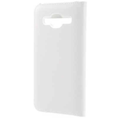 Samsung Galaxy J3 2016 (J320) baltas odinis atverčiamas „Smart Window“ dėklas su langeliu / Priedai.lt